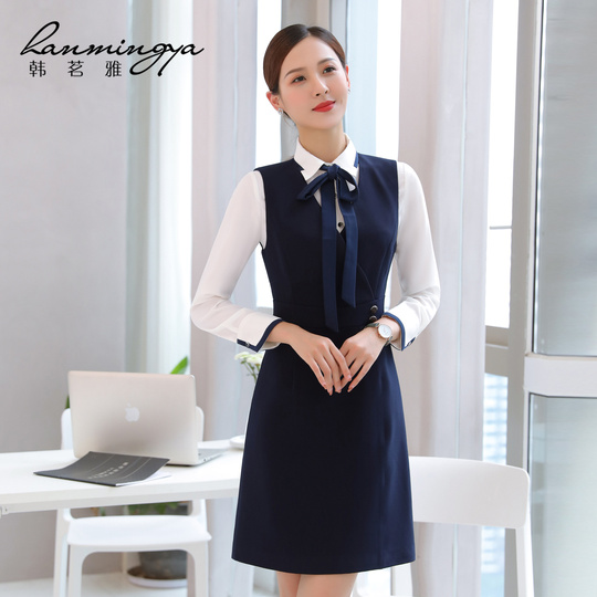 navy blue dress for baby girl Han mingya Women's Short Sleeve A-Line Dress