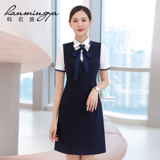 Han mingya Women's Short Sleeve A-Line Dress - Professional Workwear Han mingya Women's Short Sleeve A-Line Dress - Professional Workwear