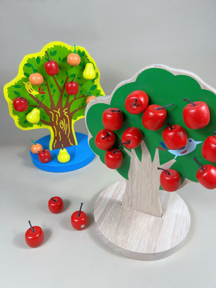 Young dele Montessori Magnetic Apple Tree Toy - Counting & Early Education