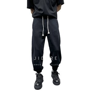 
JIDERE Japanese simple high quality tying casual trousers men's autumn seiko straight cut loose small foot sports pants