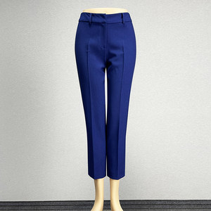 
Royal Blue Trousers Straight-leg Pants 2024 Mid-waist Slim Professional Wear Hotel Uniform Pants Pencil Pants Cropped Pants