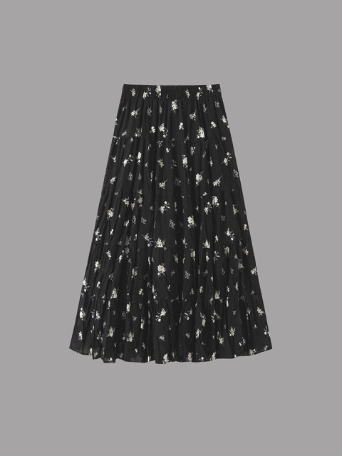 Dahong flagship store Manye casual floral print midi skirt for women fashion vacation style sweet slim skirt