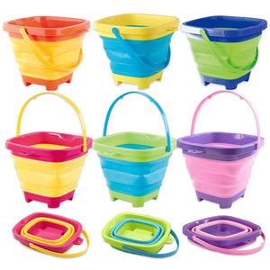 
Soft plastic folding bucket children's toys portable bucket summer beach water toy multi-functional telescopic bucket
