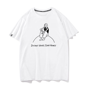 
Xiuluo Yu Nagaba Longchang Male [Love] Summer short-sleeved T-shirts for men and women, pure cotton clothes for couples