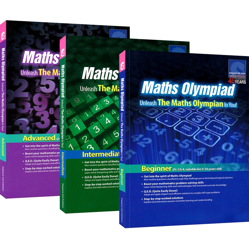好評 英文原版SAP Maths Olympiad Beginner Intermediate Advanced 語学・辞書・学習参考書
