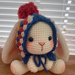 Finished Lop-Eared Rabbit Doll Granny-Style Yarn Bag Pendant Decoration Keychain Cute Creative Gift for Boyfriend/Girlfriend