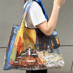 Van Gogh Oil Painting Eco-Friendly Bag Foldable Shopping Bag Supermarket Grocery Bag Lightweight Waterproof Storage Bag Eco-Friendly Bag