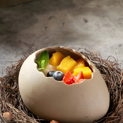 Bird's Nest Egg Ceramic Bowl Cold Drink Barbecue Creative Specialty Artistic Dish Dessert Molecular Cuisine Steamed Egg Restaurant Tableware