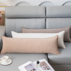 Cream-Colored Rectangular Lumbar Pillow, Sofa Cushion, Pillowcase, Backrest Cushion, Long Pillow for Sleeping on Bed