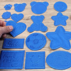 
Blue school uniform embroidery patch patch down clothes pants ripped patch fabric sofa markless decorative patch