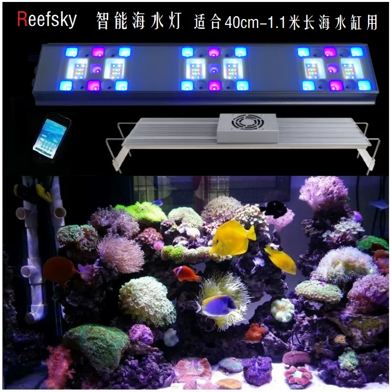 Reefsky Maxim 40cm 110cm全光譜智能led海水燈珊瑚燈app日出日落