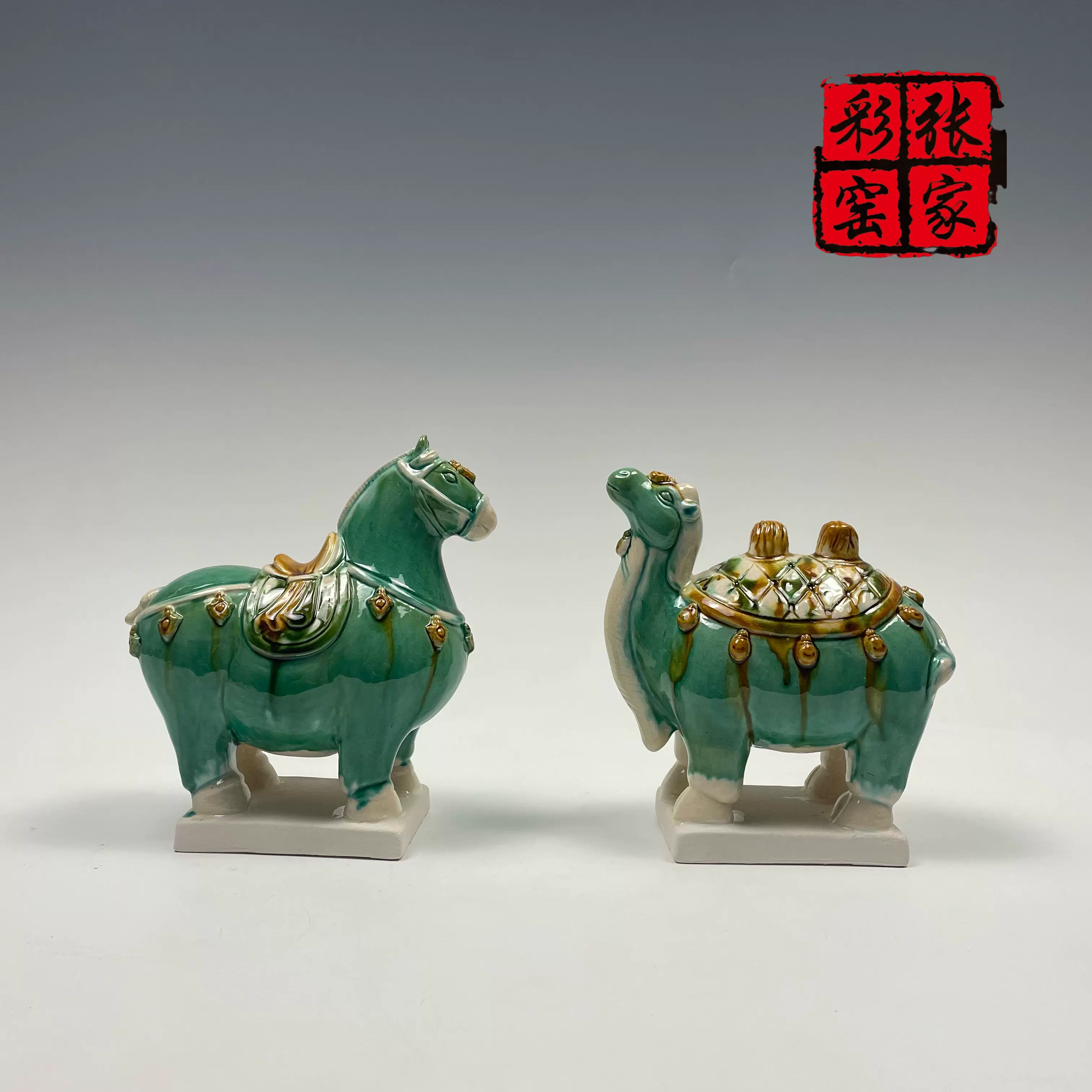 唐三彩駱駝，高66釐米，張二孬老師傳統三彩，收藏品，藝術品。-Taobao