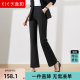 Yiyang Women's Pants 2025 Spring Black High Waist Duckling Slightly Lofted Casual Thin Style Slim Tenders for Suit

