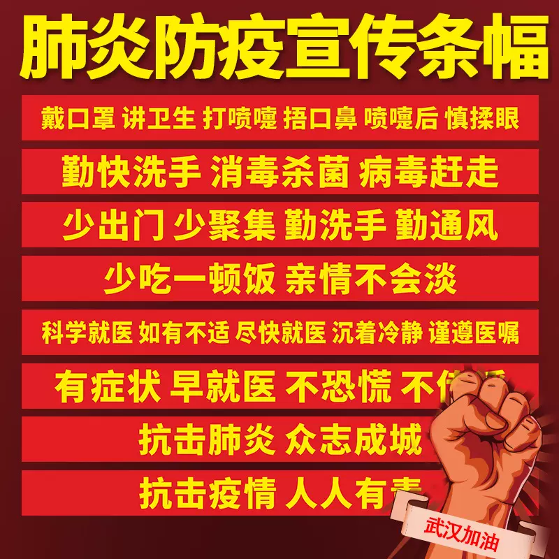 防疫宣传横幅抗击新型冠状病毒科普知识海报展板预防肺炎疫情防范管理