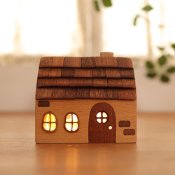 【Moxi Little Farm】Original Wooden House Night Light by Li Muzhi, Bedside Tabletop Ambient Light, Home Decoration Gift