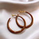 Retro Hong Kong style brown large earrings earrings for women with high-end earrings 2025 new hot plain earrings