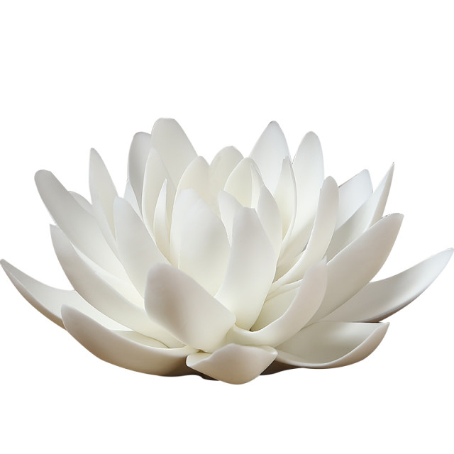 White lotus ornaments ceramic lotus flower supply artificial flower