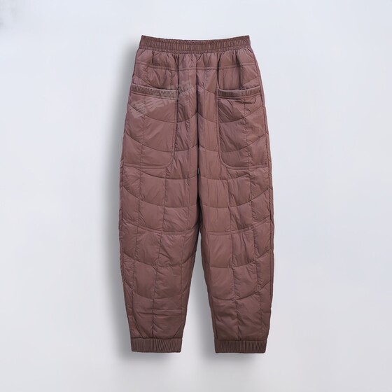 
New winter loose high-waisted down pants solid color slimming windproof warm white duck down casual pants versatile boot pants