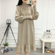 Large -size sweater skirt female fat MM in autumn and winter with medium and long fat sisters, small pregnant women with bottom knitted dress