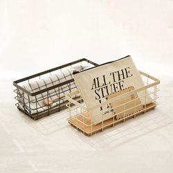 Cat Town Zakka Japanese-Style Wrought Iron Storage Basket Desktop Miscellaneous Storage Basket Storage Bin