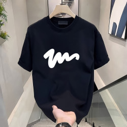 100% Pure Cotton Heavyweight T-Shirt for Men, 2026 Letter Design, Loose Fit, Summer Trendy Brand Short Sleeve, Oversize American Retro Style