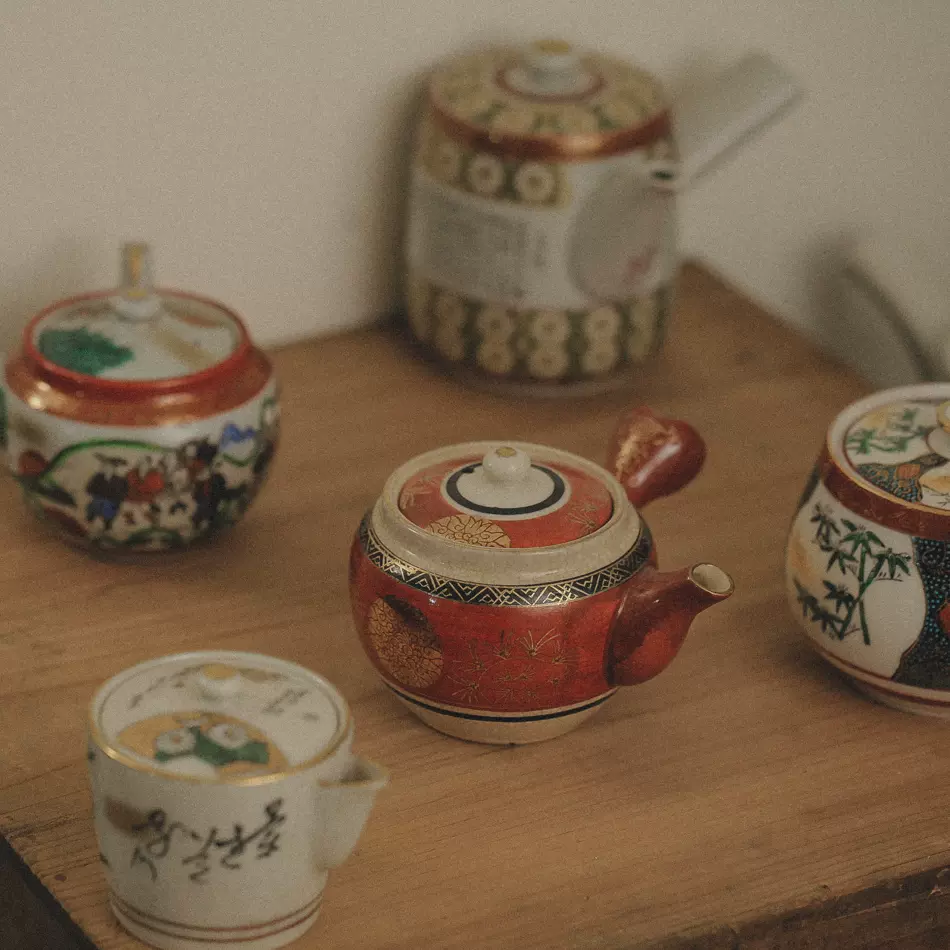 现货日本中古九谷烧陶瓷茶壶开片金莳绘重工煎茶道具| 凹凸集-Taobao