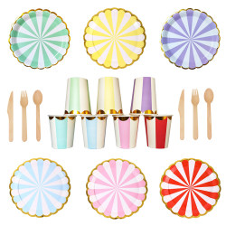 Hot Stamping Lace Paper Plate Disposable Party Tableware