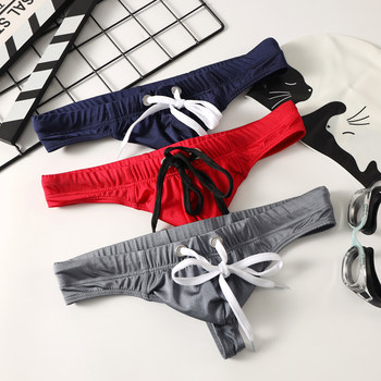 
Men's T-shaped swimming trunks low waist sexy single dice bikini