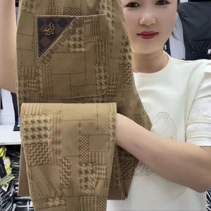 
Summer quick-drying ice silk casual pants for men high-end summer tying pants trendy brand versatile light luxury small-foot pants