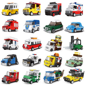 Diku building blocks for primary school students and children to assemble pull-back cars, sports cars, boys' entry-level puzzle assembly toys