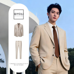 Qycl Suit for Autumn and Winter, Groom and Best Man Wedding Slim Fit High-End Business Formal Men's Suit Set
