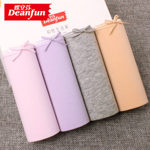 Underwear Female Butterfly Anfen Brand Gift Box Medium high -waisted whole cotton color cotton color cotton four -piece girls underwear cotton girl
