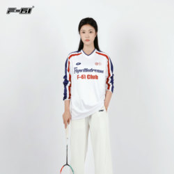 F61 New Style Color-Blocking Casual Long-Sleeve Badminton Shirt for Men and Women, Autumn and Winter Quick-Drying, Sweat-Wicking, Breathable Sports T-Shirt