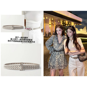 
Lin You customized [ALAi* 1w+noble casual French three-dimensional sickle white micro-wide denim trousers]