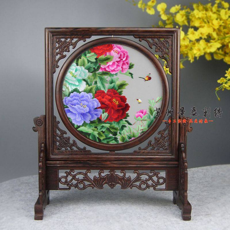 蘇州工芸両面刺繍飾衝立 O1CN012FZxSkUdOeoR8oB_!!
