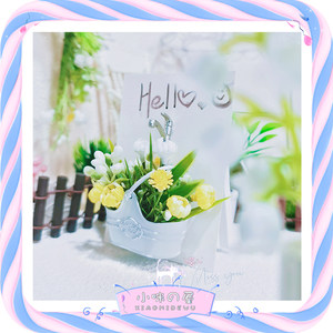 
Doll House Accessories Diy Minimalist Nordic Style Simple Succulent Flowers Flower Pot Bucket Pastoral Flower Basket J165