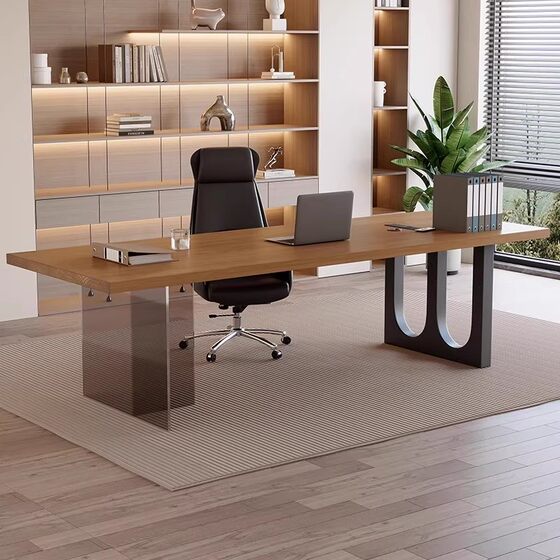 
Modern simple solid wood desk living room desk acrylic suspended table legs multifunctional workbench custom table