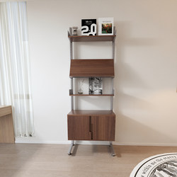 Retro Punch-Free Storage Rack, Double-Sided Partition Rack, Small Apartment Wall-Mounted Vertical Multi-Functional Display and Storage Rack Combination