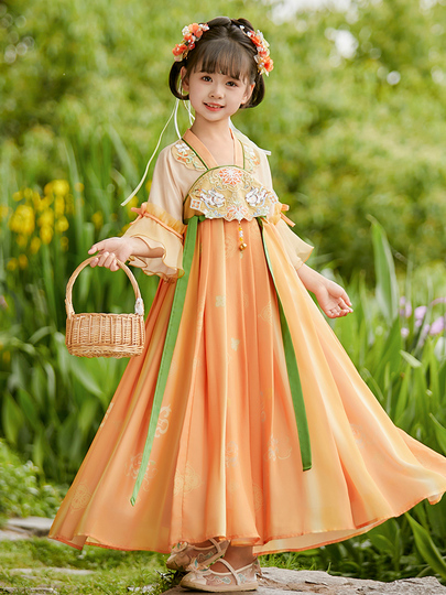 Girls Hanfu Dress Summer Chinese Style Embroidery Princess Costume Girls Hanfu Dress Summer Chinese Style Embroidery Princess Costume