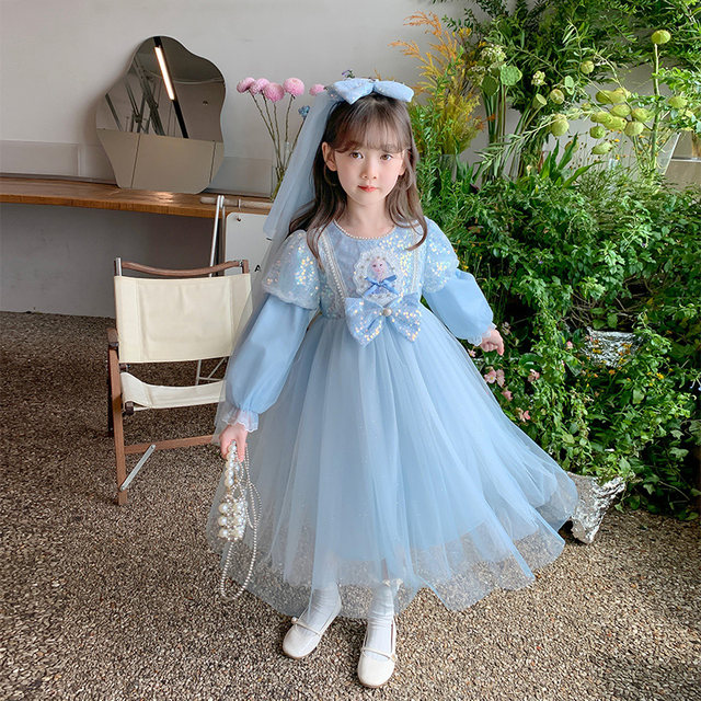 Girls Elsa Princess Dress Autumn and Winter 2024 New Autumn Dress ...