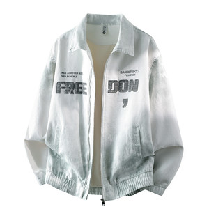 
Trendy brand embroidered denim jacket men's spring new style 2026 super hot student jacket handsome teenager men's outerwear