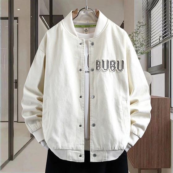 
Fashionable baseball uniforms for men in spring and autumn, new popular denim jackets for junior and high school students, youth men's jackets