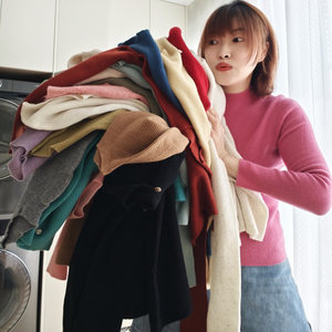 
Aruijia, let’s enjoy the dazzling 20-color all-sheep wool seamless design mid-collar slimming pit sweater