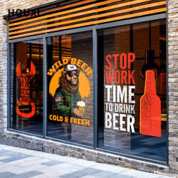 Bistro glass door sticker beer element