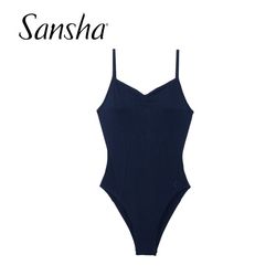 Sansha Practice Leotard Gymnastics Art Exam Bodysuit Women's One-Piece High-Crotch Strap Dance Costume Ls1554