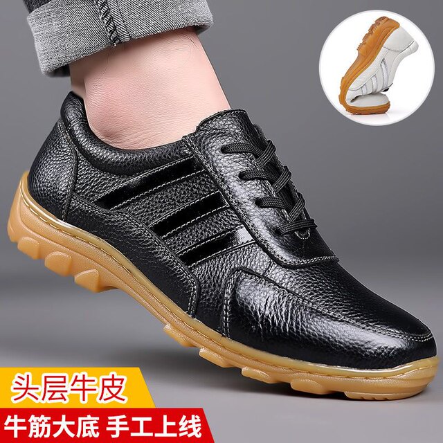 Casual, Handmade ,Genuine Leather , Light Sole Mens Shoes 9851 Black