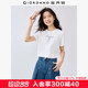Giordano short-sleeved T-shirt for women new pure cotton bow printed sweet style round neck casual top 13325323