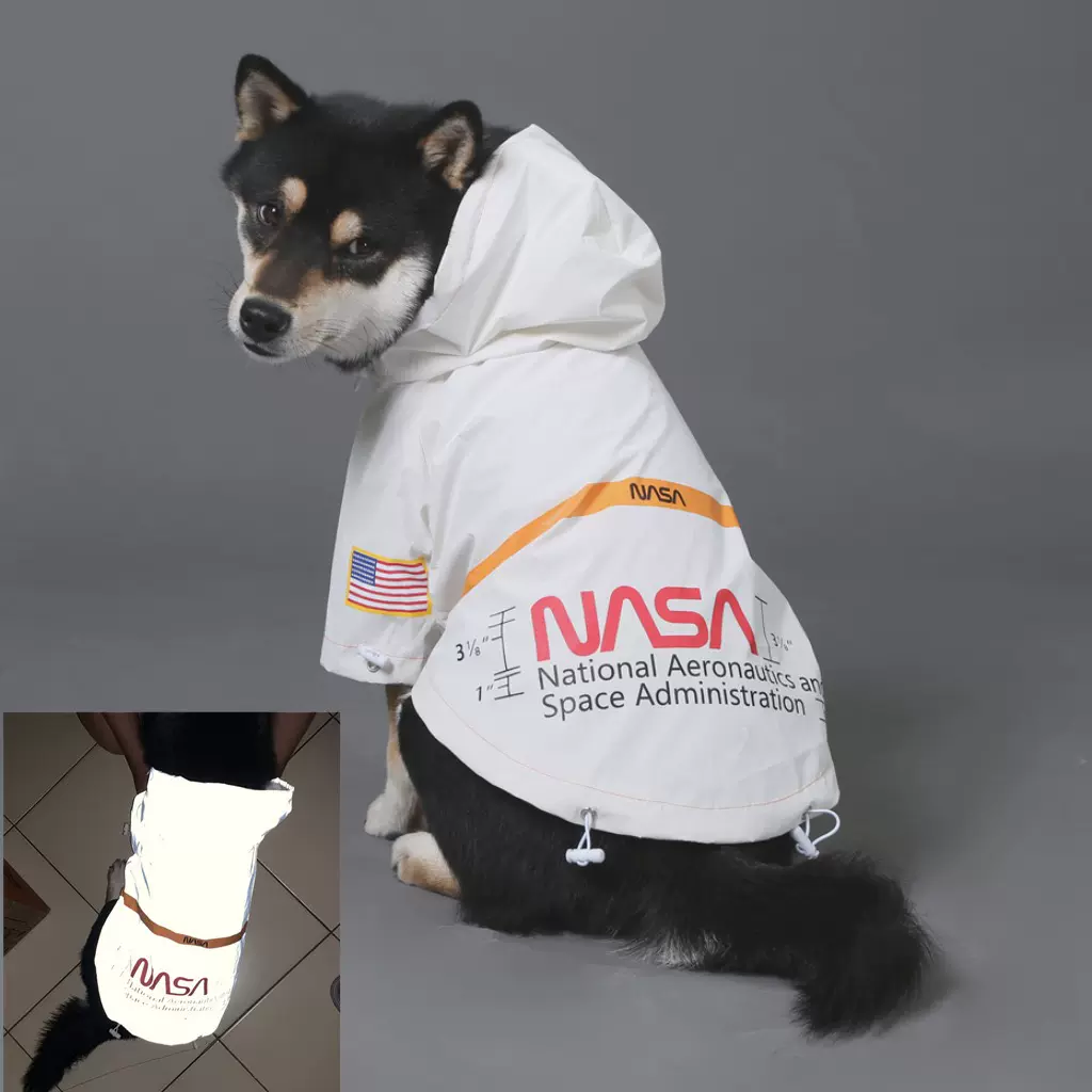 宠物狗狗潮牌防风雨nasa反光宇航服小中大型犬柴