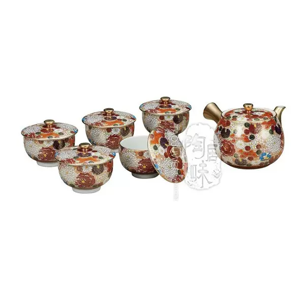 茶碗 九谷 小紋 雪月花 木箱 銘 共箱 茶道具 茶器 抹茶碗