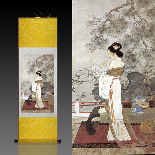 中国書画 巻物2点まとめ〈古美術風 インテリア〉 最新 真作 収集家宅